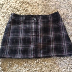 Plaid mini skirt gray pink white